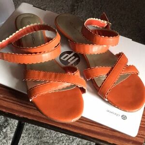 Orange Strappy Sandals